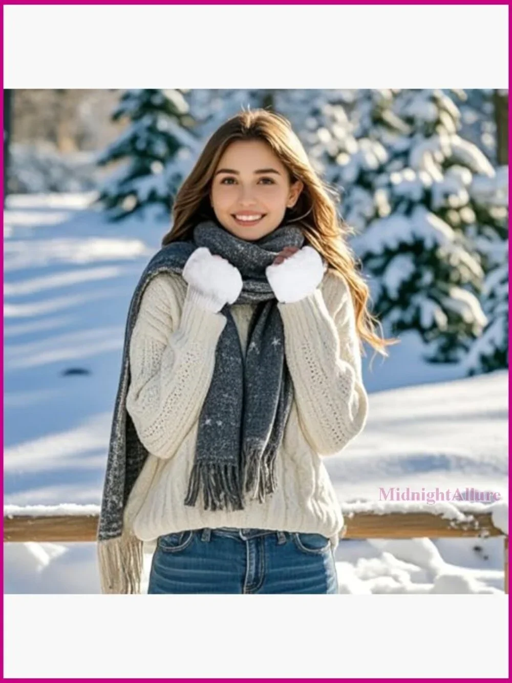 Winter Faux Fur Fingerless Gloves Arm Warmers Women's Acrylic